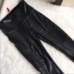 SPANX faux leather moto leggings